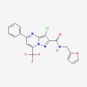 3-chloro-N-(2-furylmethyl)-5-phenyl-7-(trifluoromethyl)pyrazolo[1,5-a]pyrimidine-2-carboxamide