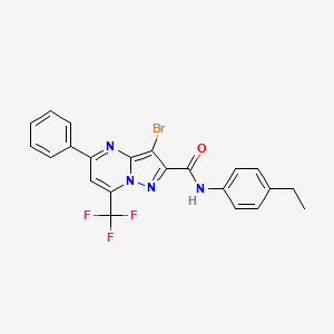 3-bromo-N-(4-ethylphenyl)-5-phenyl-7-(trifluoromethyl)pyrazolo[1,5-a]pyrimidine-2-carboxamide