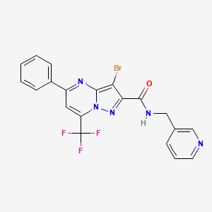 3-bromo-5-phenyl-N-(3-pyridinylmethyl)-7-(trifluoromethyl)pyrazolo[1,5-a]pyrimidine-2-carboxamide