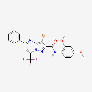 3-bromo-N-(2,4-dimethoxyphenyl)-5-phenyl-7-(trifluoromethyl)pyrazolo[1,5-a]pyrimidine-2-carboxamide