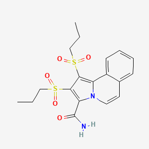 molecular formula C19H22N2O5S2 B3568343 1,2-bis(propylsulfonyl)pyrrolo[2,1-a]isoquinoline-3-carboxamide 