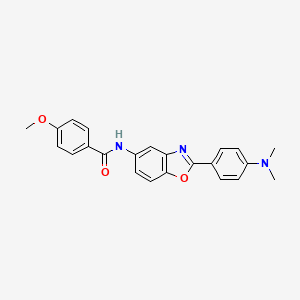 molecular formula C23H21N3O3 B3568381 N-{2-[4-(dimethylamino)phenyl]-1,3-benzoxazol-5-yl}-4-methoxybenzamide 