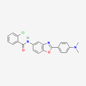 molecular formula C22H18ClN3O2 B3568389 2-chloro-N-{2-[4-(dimethylamino)phenyl]-1,3-benzoxazol-5-yl}benzamide 