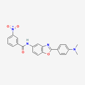 molecular formula C22H18N4O4 B3568390 N-{2-[4-(dimethylamino)phenyl]-1,3-benzoxazol-5-yl}-3-nitrobenzamide 