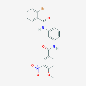 molecular formula C21H16BrN3O5 B3568395 N-{3-[(2-bromobenzoyl)amino]phenyl}-4-methoxy-3-nitrobenzamide 