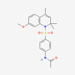 molecular formula C21H24N2O4S B3568459 N-{4-[(7-methoxy-2,2,4-trimethyl-1(2H)-quinolinyl)sulfonyl]phenyl}acetamide 
