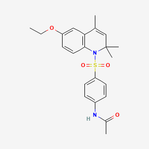 molecular formula C22H26N2O4S B3568460 N-{4-[(6-ethoxy-2,2,4-trimethyl-1(2H)-quinolinyl)sulfonyl]phenyl}acetamide 