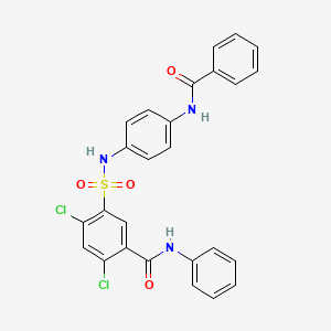 molecular formula C26H19Cl2N3O4S B3568469 5-({[4-(benzoylamino)phenyl]amino}sulfonyl)-2,4-dichloro-N-phenylbenzamide 