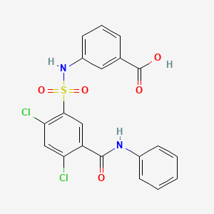 molecular formula C20H14Cl2N2O5S B3568473 3-({[5-(anilinocarbonyl)-2,4-dichlorophenyl]sulfonyl}amino)benzoic acid 
