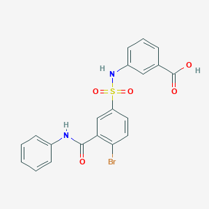 molecular formula C20H15BrN2O5S B3568478 3-({[3-(anilinocarbonyl)-4-bromophenyl]sulfonyl}amino)benzoic acid 