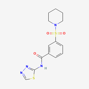 3-(1-piperidinylsulfonyl)-N-1,3,4-thiadiazol-2-ylbenzamide