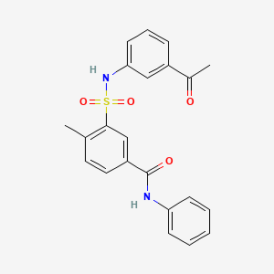 molecular formula C22H20N2O4S B3568485 3-{[(3-acetylphenyl)amino]sulfonyl}-4-methyl-N-phenylbenzamide 