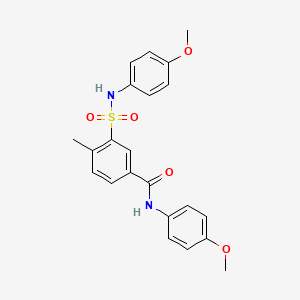 molecular formula C22H22N2O5S B3568490 N-(4-methoxyphenyl)-3-{[(4-methoxyphenyl)amino]sulfonyl}-4-methylbenzamide 