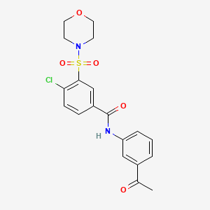 molecular formula C19H19ClN2O5S B3568495 N-(3-acetylphenyl)-4-chloro-3-(4-morpholinylsulfonyl)benzamide 