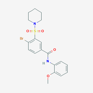 molecular formula C19H21BrN2O4S B3568514 4-bromo-N-(2-methoxyphenyl)-3-(1-piperidinylsulfonyl)benzamide 