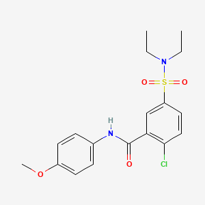 molecular formula C18H21ClN2O4S B3568525 2-chloro-5-[(diethylamino)sulfonyl]-N-(4-methoxyphenyl)benzamide 
