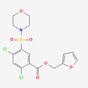 molecular formula C16H15Cl2NO6S B3568530 2-furylmethyl 2,4-dichloro-5-(4-morpholinylsulfonyl)benzoate 
