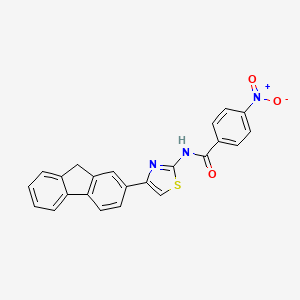 molecular formula C23H15N3O3S B3568534 N-[4-(9H-fluoren-2-yl)-1,3-thiazol-2-yl]-4-nitrobenzamide 