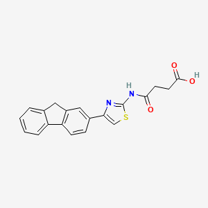 molecular formula C20H16N2O3S B3568544 4-{[4-(9H-fluoren-2-yl)-1,3-thiazol-2-yl]amino}-4-oxobutanoic acid 