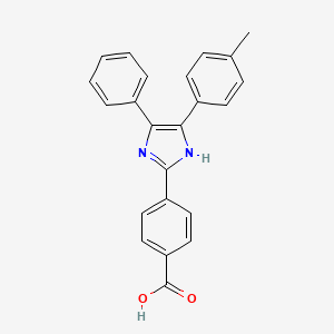 molecular formula C23H18N2O2 B3568549 4-[5-(4-methylphenyl)-4-phenyl-1H-imidazol-2-yl]benzoic acid 