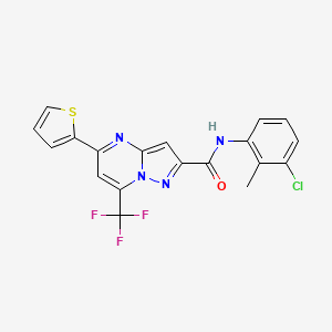 molecular formula C19H12ClF3N4OS B3568598 N-(3-chloro-2-methylphenyl)-5-(2-thienyl)-7-(trifluoromethyl)pyrazolo[1,5-a]pyrimidine-2-carboxamide 