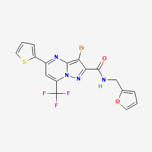 molecular formula C17H10BrF3N4O2S B3568617 3-bromo-N-(2-furylmethyl)-5-(2-thienyl)-7-(trifluoromethyl)pyrazolo[1,5-a]pyrimidine-2-carboxamide 