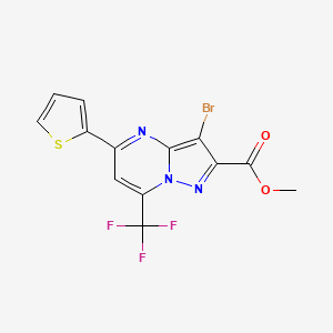 molecular formula C13H7BrF3N3O2S B3568619 methyl 3-bromo-5-(2-thienyl)-7-(trifluoromethyl)pyrazolo[1,5-a]pyrimidine-2-carboxylate 