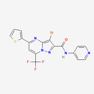 molecular formula C17H9BrF3N5OS B3568637 3-bromo-N-4-pyridinyl-5-(2-thienyl)-7-(trifluoromethyl)pyrazolo[1,5-a]pyrimidine-2-carboxamide 