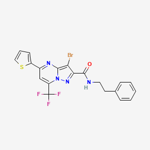 molecular formula C20H14BrF3N4OS B3568659 3-bromo-N-(2-phenylethyl)-5-(2-thienyl)-7-(trifluoromethyl)pyrazolo[1,5-a]pyrimidine-2-carboxamide 