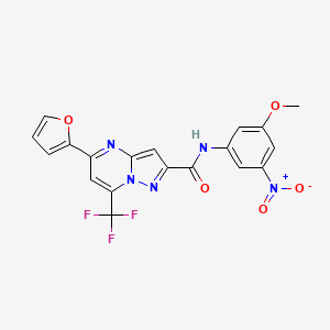 molecular formula C19H12F3N5O5 B3568679 5-(2-furyl)-N-(3-methoxy-5-nitrophenyl)-7-(trifluoromethyl)pyrazolo[1,5-a]pyrimidine-2-carboxamide 
