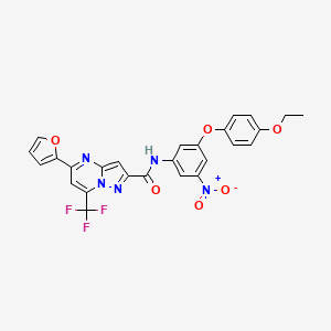 molecular formula C26H18F3N5O6 B3568705 N-[3-(4-ethoxyphenoxy)-5-nitrophenyl]-5-(2-furyl)-7-(trifluoromethyl)pyrazolo[1,5-a]pyrimidine-2-carboxamide 