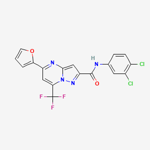 molecular formula C18H9Cl2F3N4O2 B3568713 N-(3,4-dichlorophenyl)-5-(2-furyl)-7-(trifluoromethyl)pyrazolo[1,5-a]pyrimidine-2-carboxamide 