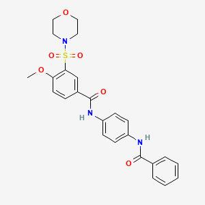 molecular formula C25H25N3O6S B3568749 N-[4-(benzoylamino)phenyl]-4-methoxy-3-(4-morpholinylsulfonyl)benzamide 