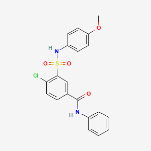 molecular formula C20H17ClN2O4S B3568753 4-chloro-3-{[(4-methoxyphenyl)amino]sulfonyl}-N-phenylbenzamide 