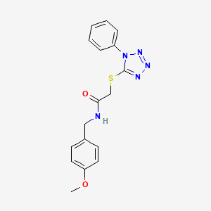 molecular formula C17H17N5O2S B3568785 N-(4-methoxybenzyl)-2-[(1-phenyl-1H-tetrazol-5-yl)thio]acetamide 
