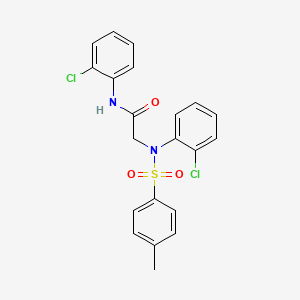 molecular formula C21H18Cl2N2O3S B3568796 N~1~,N~2~-bis(2-chlorophenyl)-N~2~-[(4-methylphenyl)sulfonyl]glycinamide 