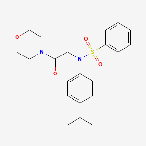 molecular formula C21H26N2O4S B3568803 N-(4-isopropylphenyl)-N-[2-(4-morpholinyl)-2-oxoethyl]benzenesulfonamide 