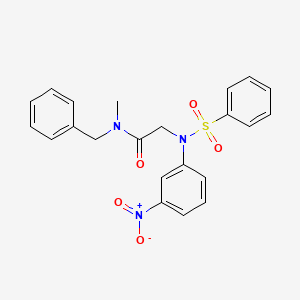 molecular formula C22H21N3O5S B3568823 N~1~-benzyl-N~1~-methyl-N~2~-(3-nitrophenyl)-N~2~-(phenylsulfonyl)glycinamide 