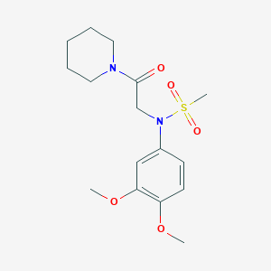 molecular formula C16H24N2O5S B3568838 N-(3,4-dimethoxyphenyl)-N-[2-oxo-2-(1-piperidinyl)ethyl]methanesulfonamide 