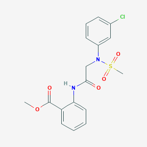 molecular formula C17H17ClN2O5S B3568852 methyl 2-{[N-(3-chlorophenyl)-N-(methylsulfonyl)glycyl]amino}benzoate 