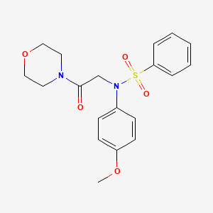 molecular formula C19H22N2O5S B3568860 N-(4-methoxyphenyl)-N-[2-(4-morpholinyl)-2-oxoethyl]benzenesulfonamide 