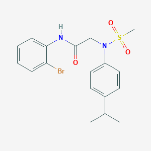 molecular formula C18H21BrN2O3S B3568866 N~1~-(2-bromophenyl)-N~2~-(4-isopropylphenyl)-N~2~-(methylsulfonyl)glycinamide 