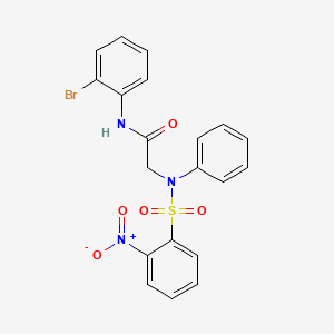 molecular formula C20H16BrN3O5S B3568872 N~1~-(2-bromophenyl)-N~2~-[(2-nitrophenyl)sulfonyl]-N~2~-phenylglycinamide 