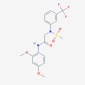 molecular formula C18H19F3N2O5S B3568883 N~1~-(2,4-dimethoxyphenyl)-N~2~-(methylsulfonyl)-N~2~-[3-(trifluoromethyl)phenyl]glycinamide 