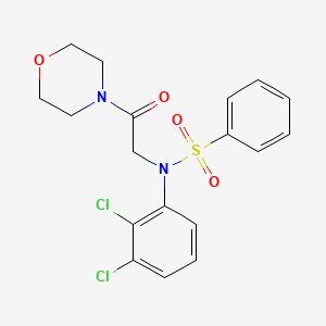 molecular formula C18H18Cl2N2O4S B3568885 N-(2,3-dichlorophenyl)-N-[2-(4-morpholinyl)-2-oxoethyl]benzenesulfonamide 
