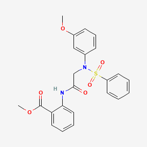 molecular formula C23H22N2O6S B3568890 methyl 2-{[N-(3-methoxyphenyl)-N-(phenylsulfonyl)glycyl]amino}benzoate CAS No. 6218-09-3