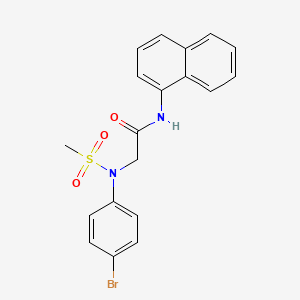 molecular formula C19H17BrN2O3S B3568896 N~2~-(4-bromophenyl)-N~2~-(methylsulfonyl)-N~1~-1-naphthylglycinamide 
