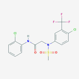 molecular formula C16H13Cl2F3N2O3S B3568909 N~1~-(2-chlorophenyl)-N~2~-[4-chloro-3-(trifluoromethyl)phenyl]-N~2~-(methylsulfonyl)glycinamide 
