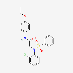 molecular formula C22H21ClN2O4S B3568922 N~2~-(2-chlorophenyl)-N~1~-(4-ethoxyphenyl)-N~2~-(phenylsulfonyl)glycinamide 
