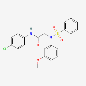 molecular formula C21H19ClN2O4S B3568930 N~1~-(4-chlorophenyl)-N~2~-(3-methoxyphenyl)-N~2~-(phenylsulfonyl)glycinamide 